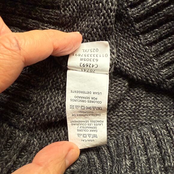 Chaps charcoal grey sweater w/ elbow patches, EUC size xl - Picture 6 of 6